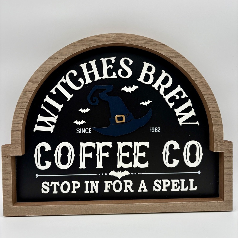 Witches Brew Coffee Co Wooden HALLOWEEN Coffee Bar Sign Willow & Riley Decor